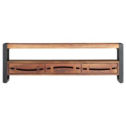 TV-Schrank 140×30×45 cm Massivholz Akazie - Image 2