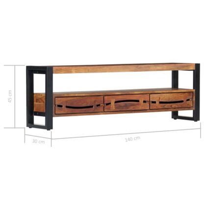 TV-Schrank 140×30×45 cm Massivholz Akazie - Image 8