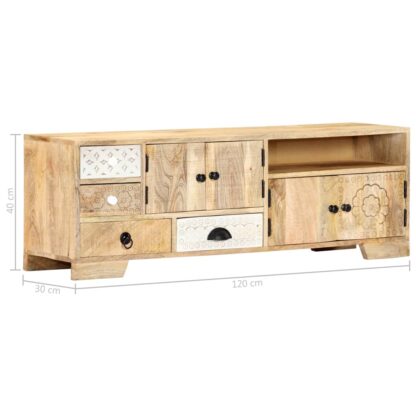 TV-Schrank 120×30×40 cm Massivholz Mango - Image 10