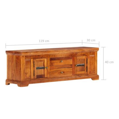 TV-Schrank 119×30×40 cm Massivholz Akazie - Image 8