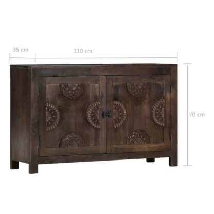 Sideboard mit Schnitzereien 110x35x70 cm Massivholz Mango - Image 8