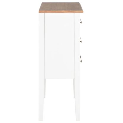 Sideboard Weiß 54x30x80 cm Massivholz - Image 5