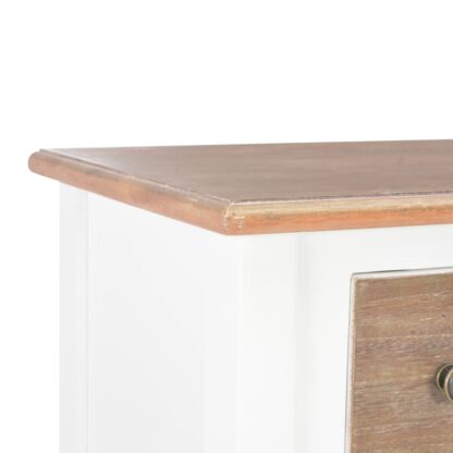 Sideboard Weiß 54x30x80 cm Massivholz - Image 6