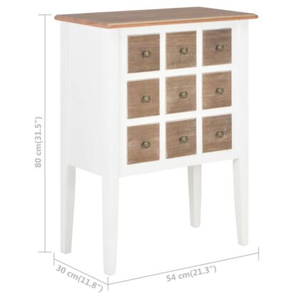 Sideboard Weiß 54x30x80 cm Massivholz - Image 8