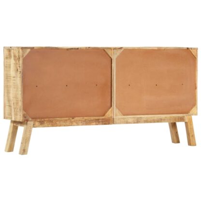 Sideboard Braun und Schwarz 160×30×80 cm Raues Mango-Massivholz - Image 4