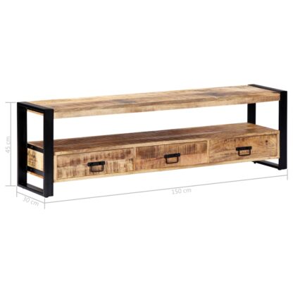 TV-Schrank 150 x 30 x 45 cm Massivholz Mango - Image 7