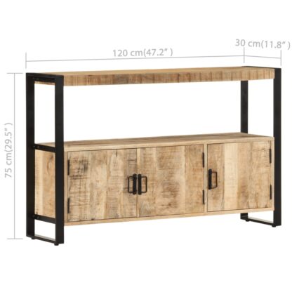 Beistellschrank 120 x 30 x 75 cm Massivholz Mango - Image 7