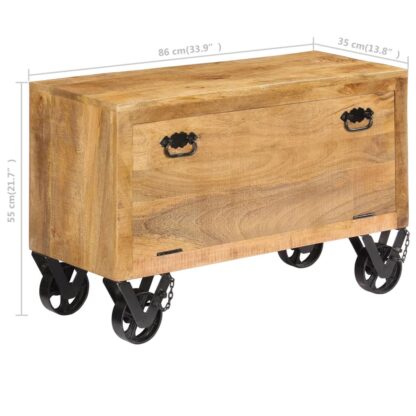 Schuhschrank 86 x 35 x 55 cm Massivholz Mango - Image 9