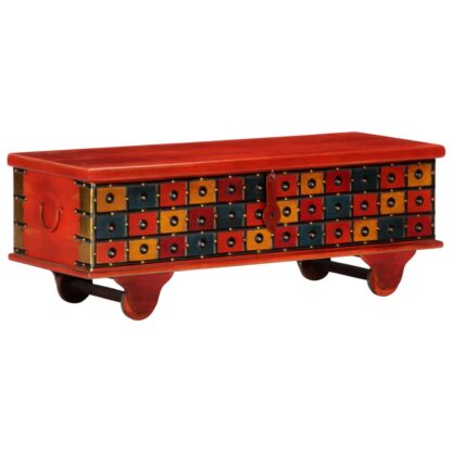 Aufbewahrungstruhe Rot 110 x 40 x 40 cm Massivholz Akazie - Image 11