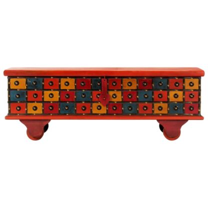 Aufbewahrungstruhe Rot 110 x 40 x 40 cm Massivholz Akazie - Image 4