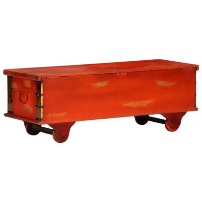 Aufbewahrungstruhe Rot 110 x 40 x 40 cm Massivholz Akazie - Image 5