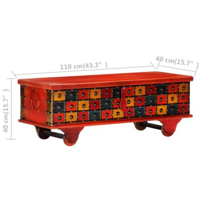 Aufbewahrungstruhe Rot 110 x 40 x 40 cm Massivholz Akazie - Image 9