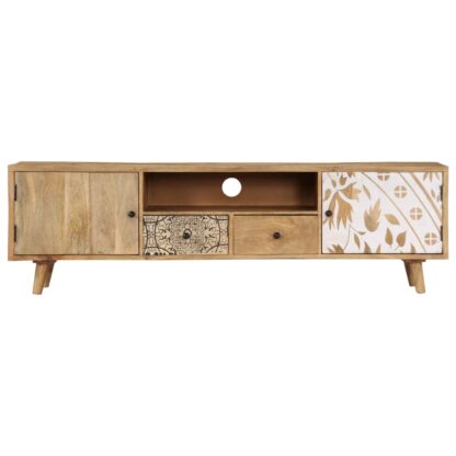 TV-Schrank 140 x 30 x 40 cm Massivholz Mango - Image 2