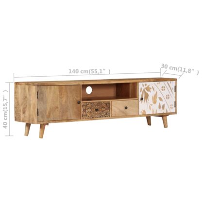 TV-Schrank 140 x 30 x 40 cm Massivholz Mango - Image 10