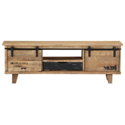 TV-Schrank 120 x 30 x 40 cm Massivholz Mango - Image 2