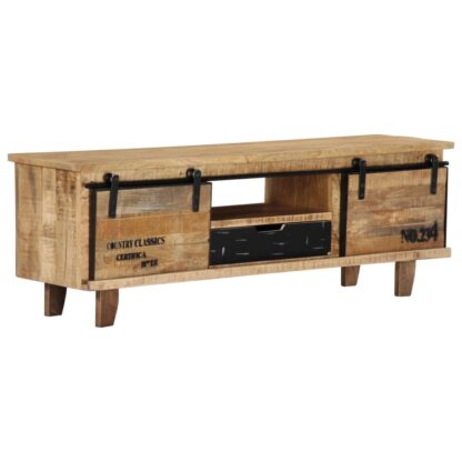 TV-Schrank 120 x 30 x 40 cm Massivholz Mango - Image 11