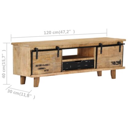 TV-Schrank 120 x 30 x 40 cm Massivholz Mango - Image 8