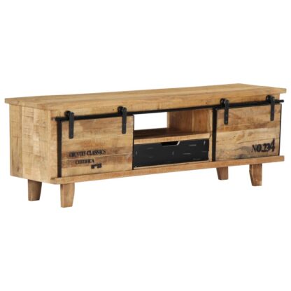 TV-Schrank 120 x 30 x 40 cm Massivholz Mango - Image 9