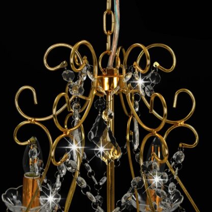 Kronleuchter mit Kristallperlen Golden Rund 6×E14 - Image 5