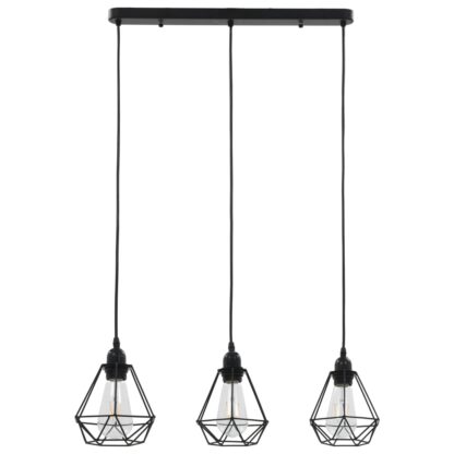 Deckenleuchte mit Diamant-Design Schwarz 3 x E27 Glühbirnen - Image 3