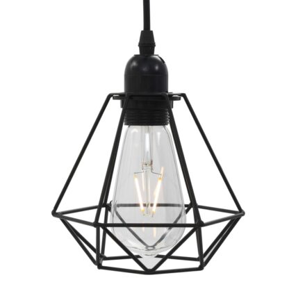 Deckenleuchte mit Diamant-Design Schwarz 3 x E27 Glühbirnen - Image 5