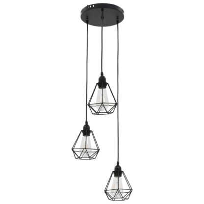 Deckenleuchte mit Diamant-Design Schwarz 3 x E27 Glühbirnen - Image 3