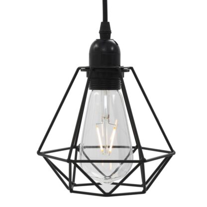 Deckenleuchte mit Diamant-Design Schwarz 3 x E27 Glühbirnen - Image 5