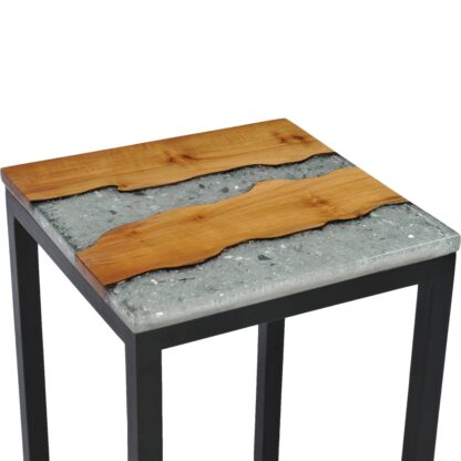 Satztische 3 Stk. Massivholz Teak und Polyresin - Image 6