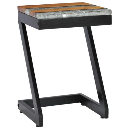 Couchtisch 30 x 30 x 50 cm Massivholz Teak und Polyresin - Image 11