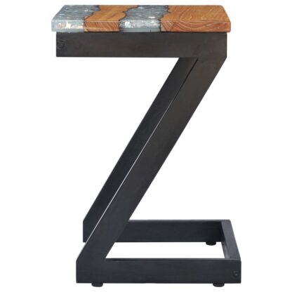 Couchtisch 30 x 30 x 50 cm Massivholz Teak und Polyresin - Image 5