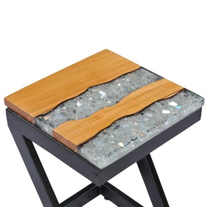 Couchtisch 30 x 30 x 50 cm Massivholz Teak und Polyresin - Image 6