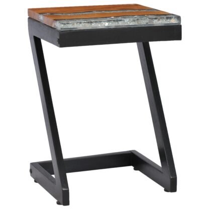 Couchtisch 30 x 30 x 50 cm Massivholz Teak und Polyresin - Image 10