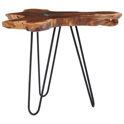 Couchtisch 70 x 45 cm Massivholz Teak und Polyresin - Image 2