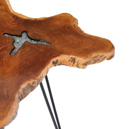Couchtisch 70 x 45 cm Massivholz Teak und Polyresin - Image 4