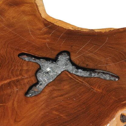 Couchtisch 70 x 45 cm Massivholz Teak und Polyresin - Image 5