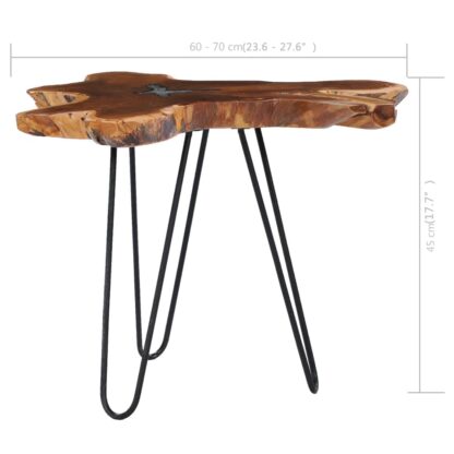 Couchtisch 70 x 45 cm Massivholz Teak und Polyresin - Image 6