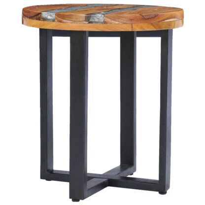 Couchtisch 40 x 45 cm Massivholz Teak und Polyresin - Image 2