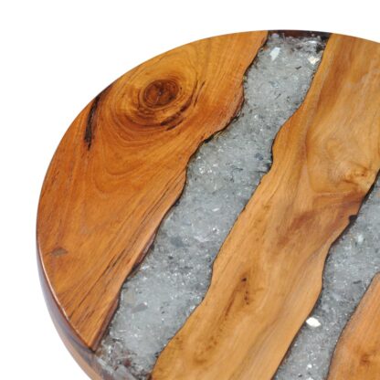 Couchtisch 40 x 45 cm Massivholz Teak und Polyresin - Image 5