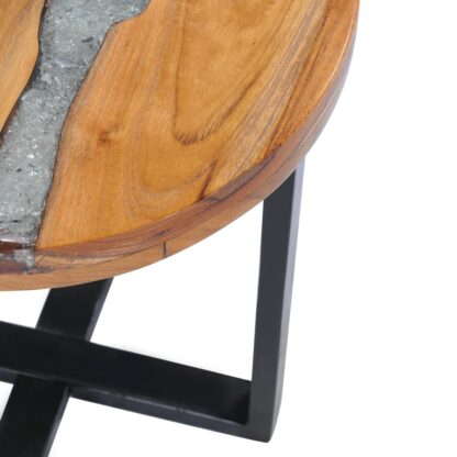 Couchtisch 40 x 45 cm Massivholz Teak und Polyresin - Image 6