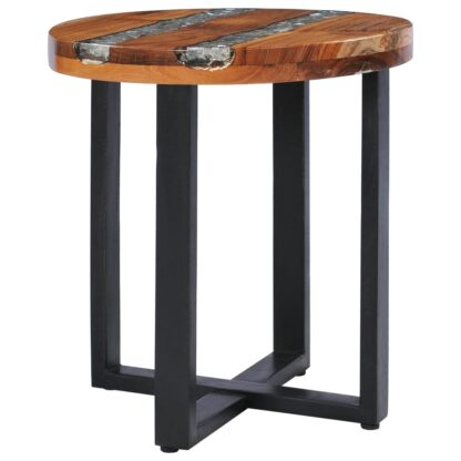 Couchtisch 40 x 45 cm Massivholz Teak und Polyresin - Image 10