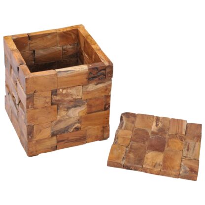 Hocker mit Stauraum Massivholz Teak - Image 3