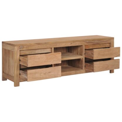 TV-Schrank 115x30x40 cm Massivholz Teak - Image 2