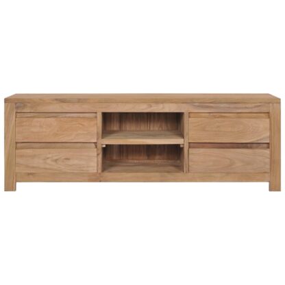 TV-Schrank 115x30x40 cm Massivholz Teak - Image 3