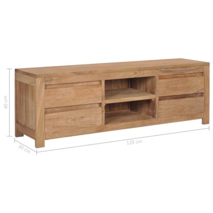TV-Schrank 115x30x40 cm Massivholz Teak - Image 8