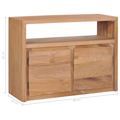 Sideboard 80×30×60 cm Massivholz Teak - Image 9