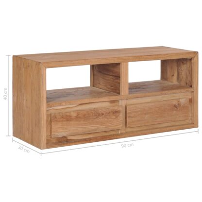 TV-Schrank 90×30×40 cm Massivholz Teak - Image 8