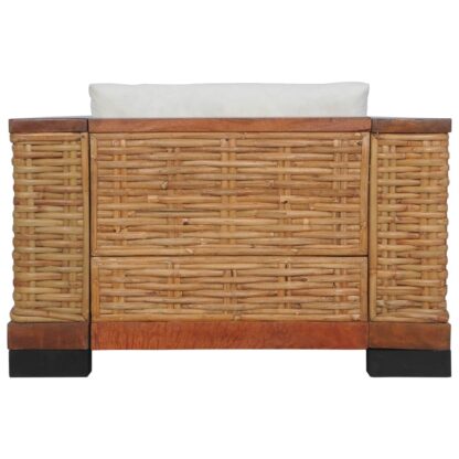 Sessel mit Auflagen Braun Natur Rattan - Image 3