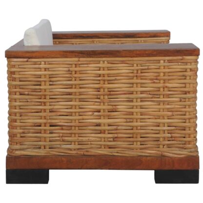Sessel mit Auflagen Braun Natur Rattan - Image 4