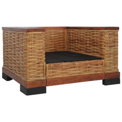 Sessel mit Auflagen Braun Natur Rattan - Image 5