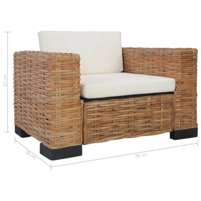Sessel mit Kissen Natürliches Rattan - Image 9
